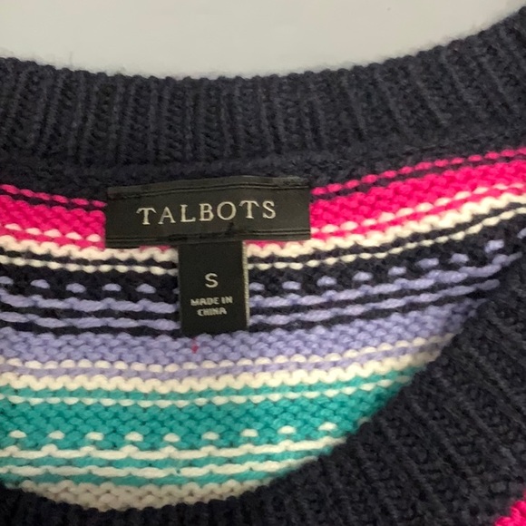 Talbots Sweater Women Small Adult Patterned Colorful Knit Pullover - Picture 6 of 6